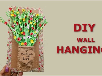 Diy Paper  Flowers Wall Hangings. Wall decoration ideas.How to make easy paper flower wall hanging