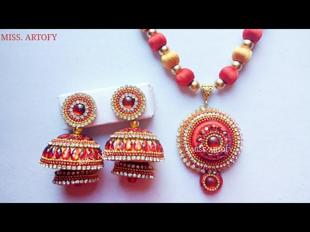 DIY Silk Thread Bridal Jwellery Set| Red Silk Jwellery Set By Miss. Artofy