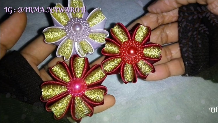 DIY || TUTORIAL BROSS KANZASHI FLOWERS 03 ????????????