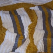 hand knitted baby pram crib cuddle blanket