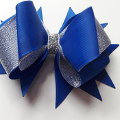 Handmade blue hair ribbon bow for girls alligator clip