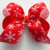 Handmade Christmas hair ribbon bow for girls alligator clip
