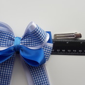 Handmade hair ribbon gingham bow for girls alligator clip hair accessories