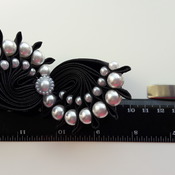 Handmade Pearl hair ribbon bow for girls alligator clip hair accessories