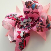 Handmade Pink Lol Doll hair ribbon bow for girls alligator clip hair accessories