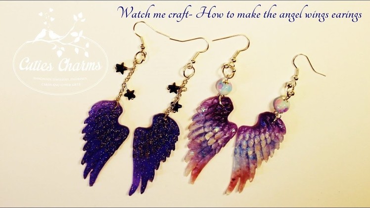 How to make an resin earrings - angel wings - diy tutorial