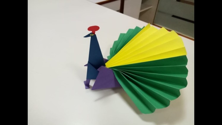 How to make origami paper Peacock craft step by step easy tutorial