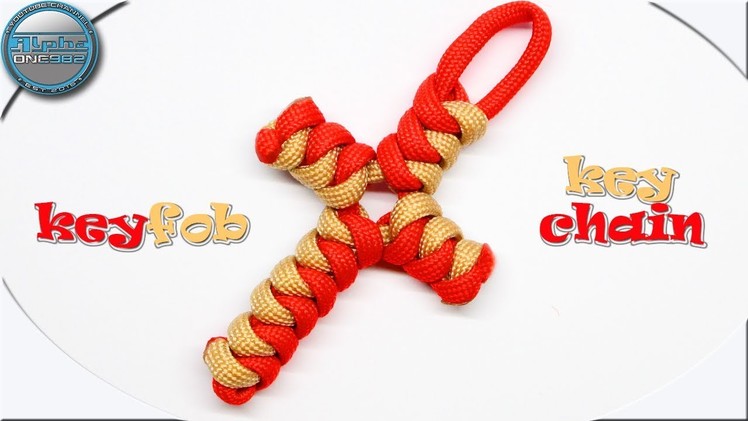 How to make paracord Cross Keyfob Keychain 2 colors DIY Paracord Tutorial Fast and Easy Paracord Pro