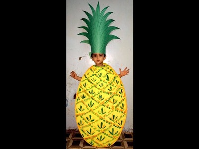 How to make.Pineapple.Fruit. Fancy dress costume.tutorial.DIY.handmade.Kids