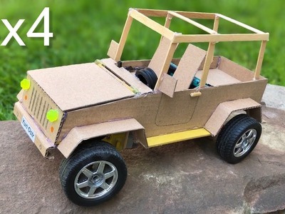 How to Make RC Car (Jeep Wrangler) - DIY Realistic Cardboard Car