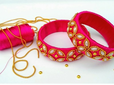 How To Make Silk Thread Bangle. DIY Party Wear Bangle Making Tutorial. Designer Bridal Bangle Kad