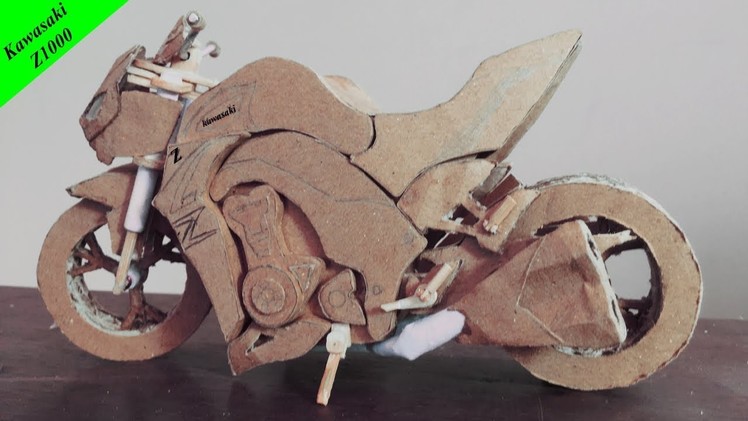 How to make Toy Motocycle (Kawasaki Z1000 R ) - Amazing Cardboard DIY