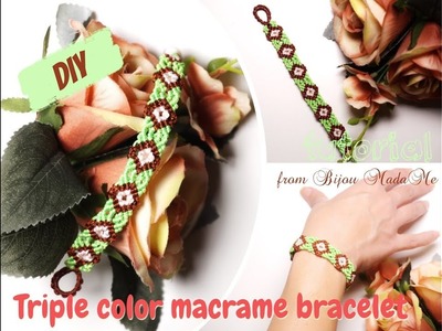 How to make triple color macrame bracelet | Macrame tutorial | DIY macrame jewelry