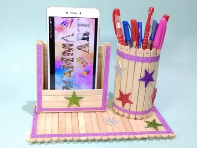 Ice stick craft work | DIY Pen stand