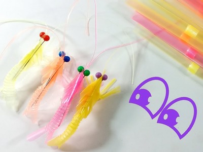 Making Shrimp with straw - Easy fun craft for kids