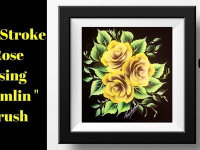 One Stroke Painting Using Camlin Brush - Yellow Rose Painting - DIY