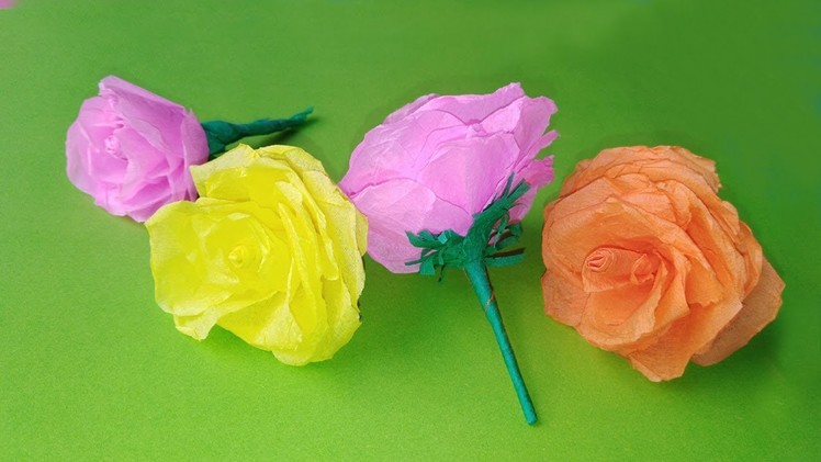 Paper flowers easy  | paper craft wall hanging |  crepe paper flower