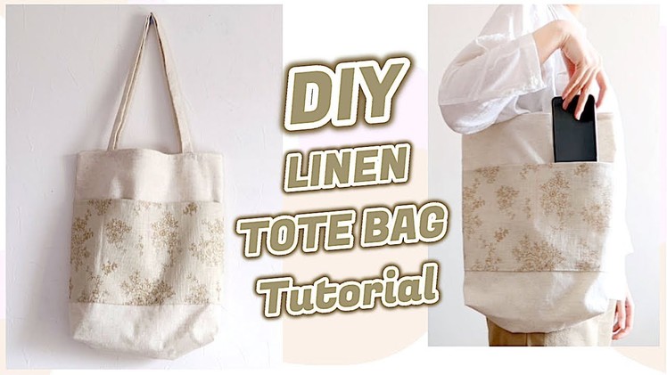 Sewing for Beginners DIY LINEN TOTE BAG Tutorial. 手作り+ファッション. Costura. 린넨 에코백 만들기ㅣmadebyaya