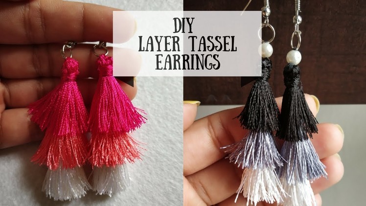 Tassel Earrings. How to make Silk Thread Jewelry. DIY Multi Layered Tassel Earrings