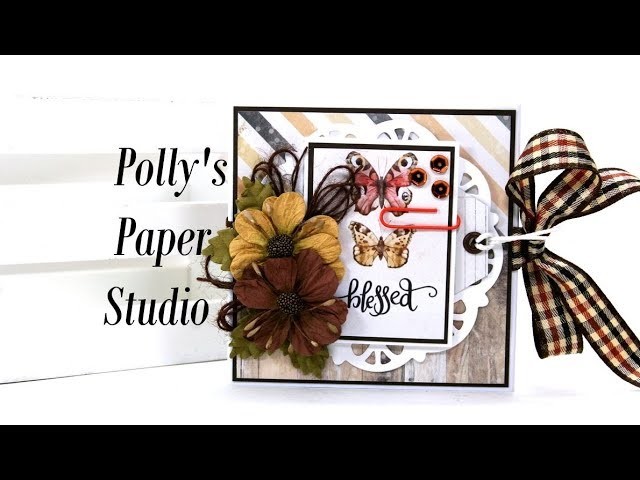 Vintage Blessed Mini Flip Scrap Book Polly's Paper Studio Prima Tutorial DIY Process Flowers Ribbon
