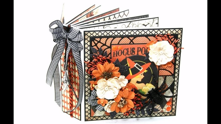 Vintage Halloween Mini Album Polly's Paper Studio Authentique Papers Scrapbook  DIY Art