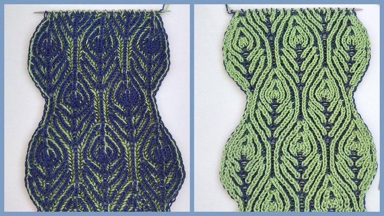 Brioche knitting *Peacock scarf* knitting patterns
