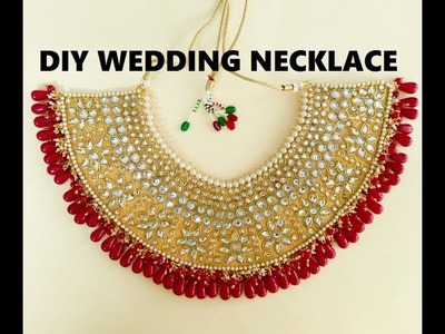 (DIY) Sabyasachi Inspired Bridal Necklace, How to make Bridal Paper Jewelry at Home, DIY Necklace