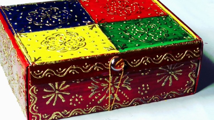 DIY Storage Box from Waste Cardboard Box || How to Make Bangle & Jewellery Organizer || DIY Craft ||