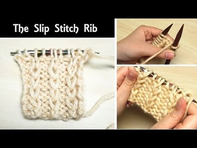 How to Knit: Slip Stitch Ribbing | Easy Rib Stitch for Beginners | Scarves & Blankets