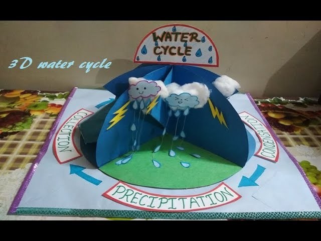 How to make 3D Water Cycle | Water Cycle Model | School Project for Students