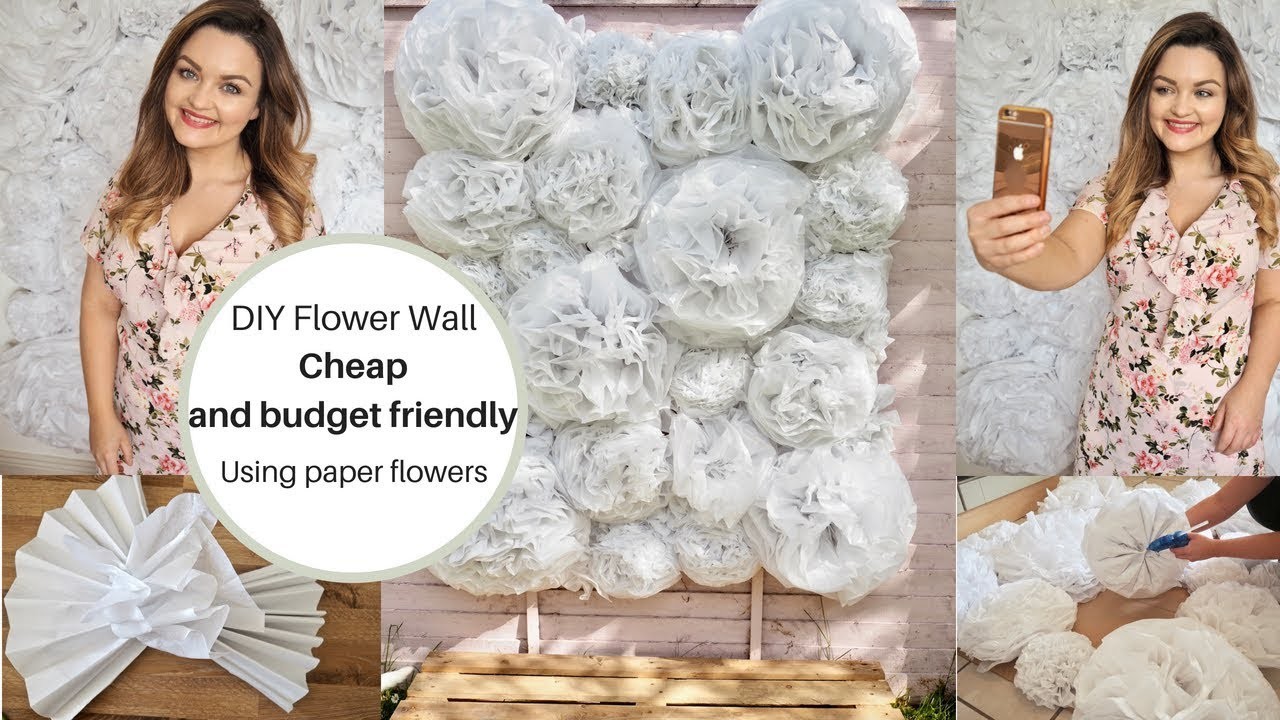How to make a flower wall, Cheaply using faux paper flowers