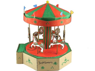 How to make an Amazing Merry Go Round from Cardboard - Just5mins