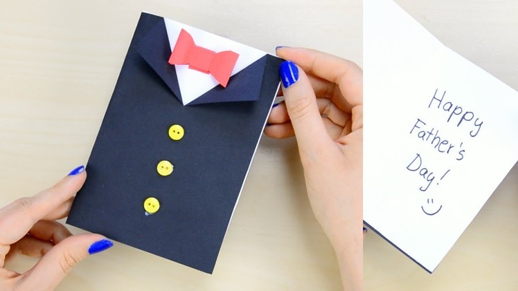 How to Make Father's Day Tuxedo Card - paper crafts for kids