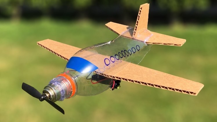How to Make Flying Airplane at Home from Plastic Bottle and Cardboard