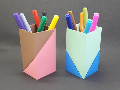 Paper Pen Holder Easy | How To Make Paper Pencil Stand | DIY Handmade Origami Pen Stand