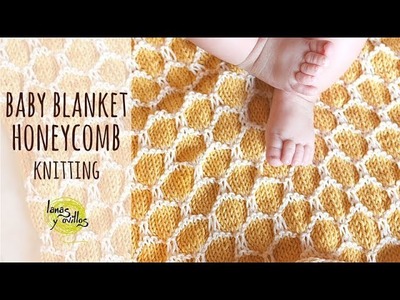 Tutorial Easy Knitting Baby Blanket | Two Colors Honeycomb Stitch | Lanas y Ovillos English Channel