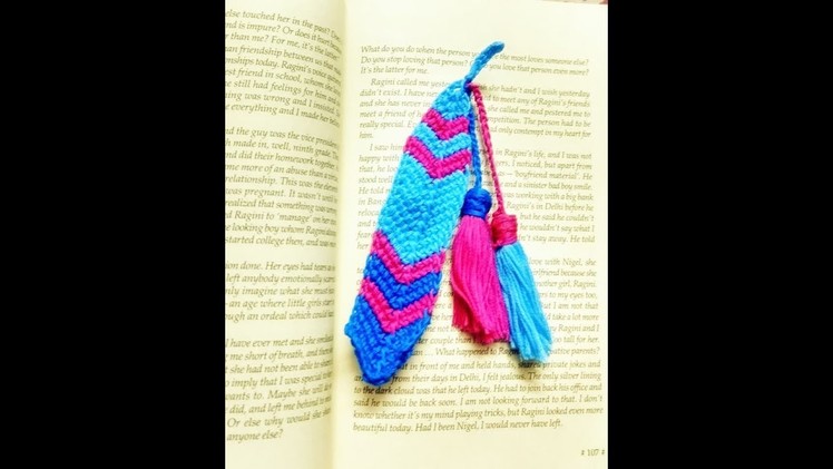 TUTORIAL FOR MAKING TUNISIAN CROCHET FEATHER BOOKMARK