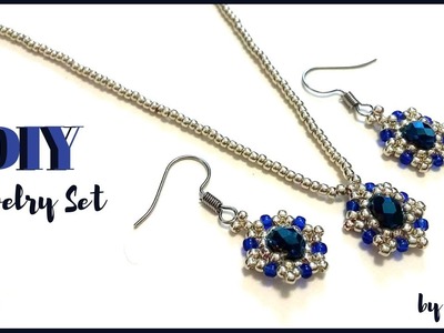 Beaded jewelry set. DIY jewelry set.