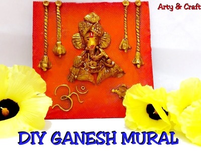 DIY 3D Ganesha Clayart.Ganesh Wall Art.Mural Painting.Shilpkar Mural Painting.3D Mural Painting