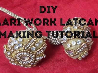 DIY aari work latcan making tutorial single piece aari work ball latcan PATTERN
