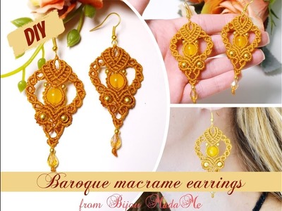 DIY baroque macrame earrings | How to make macrame earrings | DIY jewelry & crafts