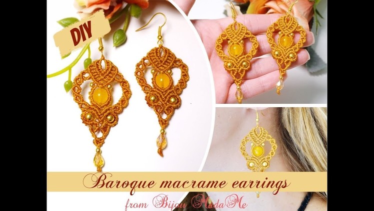 DIY baroque macrame earrings | How to make macrame earrings | DIY jewelry & crafts