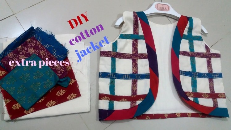 DIY designer koti. jacket.cotton fabric koti cutting and stitching  full tutorial