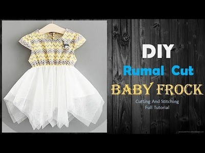 DIY Designer Tail Cut\ Rumal Cut Baby Frock Full Tutorial