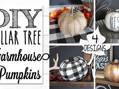 DIY Dollar Tree Farmhouse Pumpkins | 4 Designs!