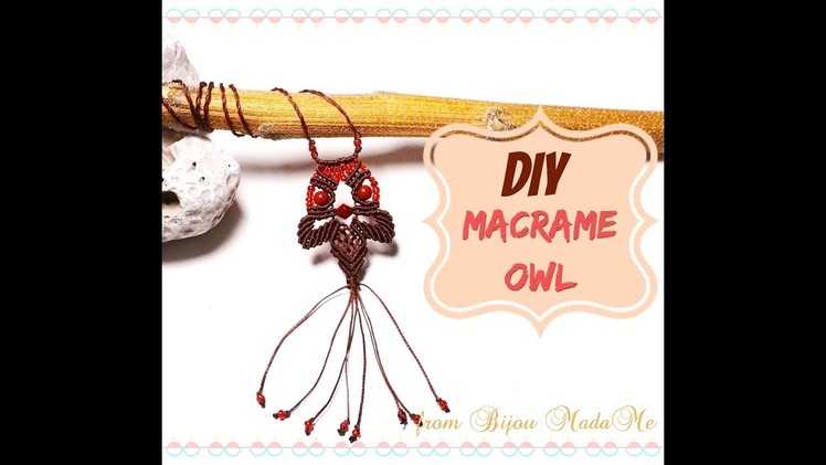 DIY easy macrame owl | How to make owl necklace | DIY macrame jewelry & crafts