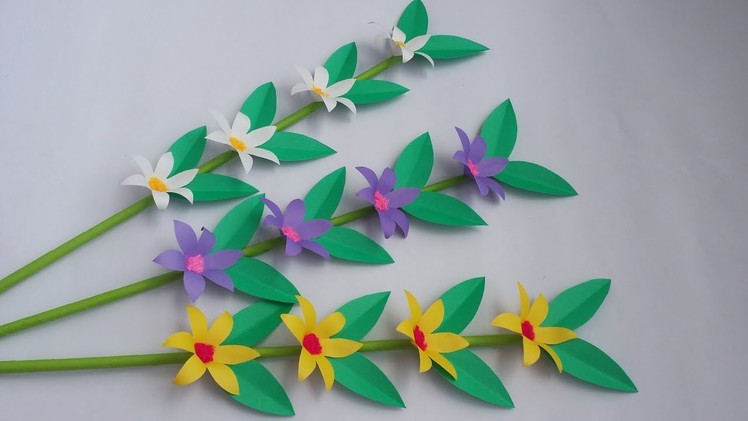 DIY: Flower Stick!!! How to Make Beautiful Paper Flower Stick for Room Decoration!!!