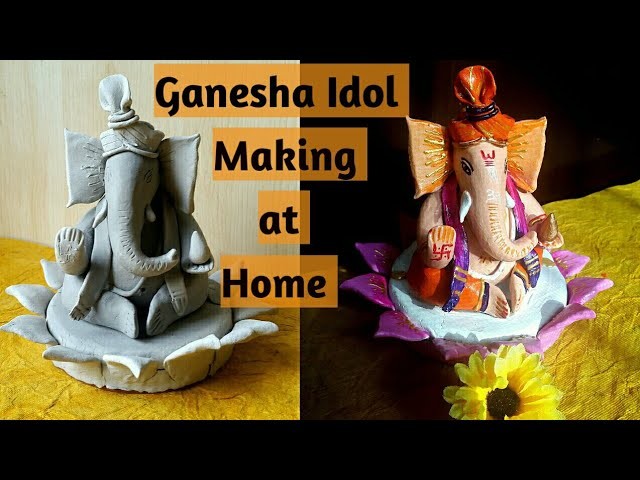 DIY Ganesh idol with Clay step by step| How to make Ganpati Murti | Ganesha Idol Making #diyganesha