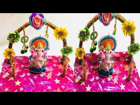 DIY | Ganesh Pandal Decorating ideas for Home | Table Decoration for Ganesh Chaturti |