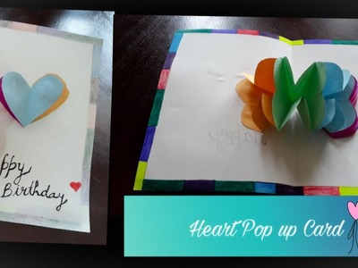 DIY Heart Pop-up Birthday Greeting Card| Step by step tutorial | Quicky Crafts